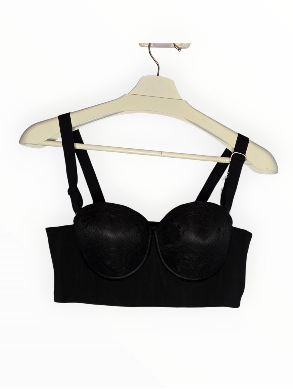 Fallsweet Black Lace Balconette Bra Wide Band 36C